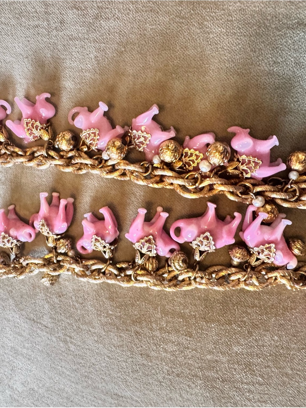 Napier sought after Pink Elephant Charm Chain bracelet bundle of 2 READ NOTES